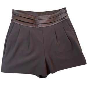 Express‎ Tuxedo Satin Trim Shorts Midi High Rise Size 8
